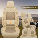 Kit Capa para Banco Completa em Couro Legítimo Universal Italian + BRINDE: Tapete Completo